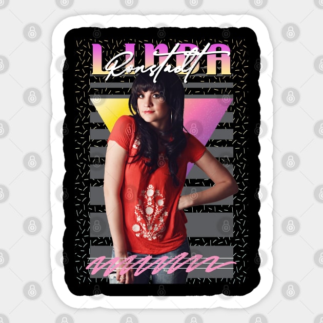 Linda Ronstadt Aesthetic 80s Fan Art Sticker by Madesu Art